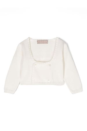 Cream white cotton cardigan LA STUPENDERIA KIDS | SCSC71102.